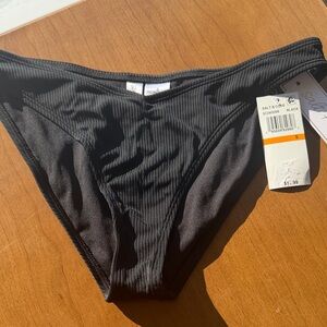 Salt + Cove Black Ribbed Bikini Bottoms